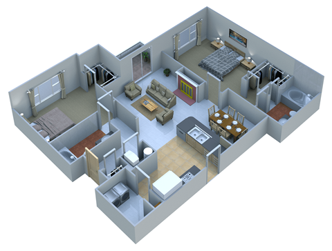 2 Bedrooms 2 Baths at Remington Apartment Homes, Romeoville, Illinois